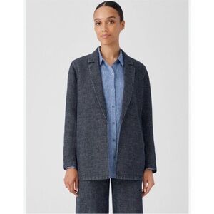 Eileen Fisher Tweedy Hemp Cotton Long Blazer Jacket 2X